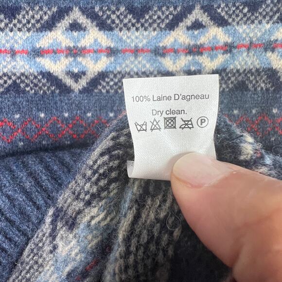 J.Crew Womens Fair Isle 100% Lambswool Sweater Blue Size S Crewneck Pullover - Picture 8 of 8